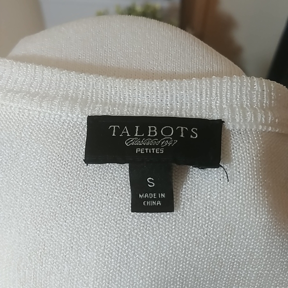 Talbots | small petite ruffle button up cardigan - Picture 5 of 8